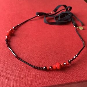 RED Colette Malouf red headstrap Lux hair accessory